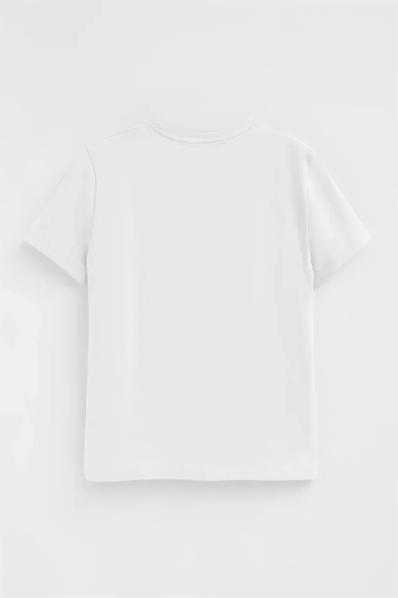 White short-sleeve straight-fit T-shirt with Polo Club rhinestones - Image 8