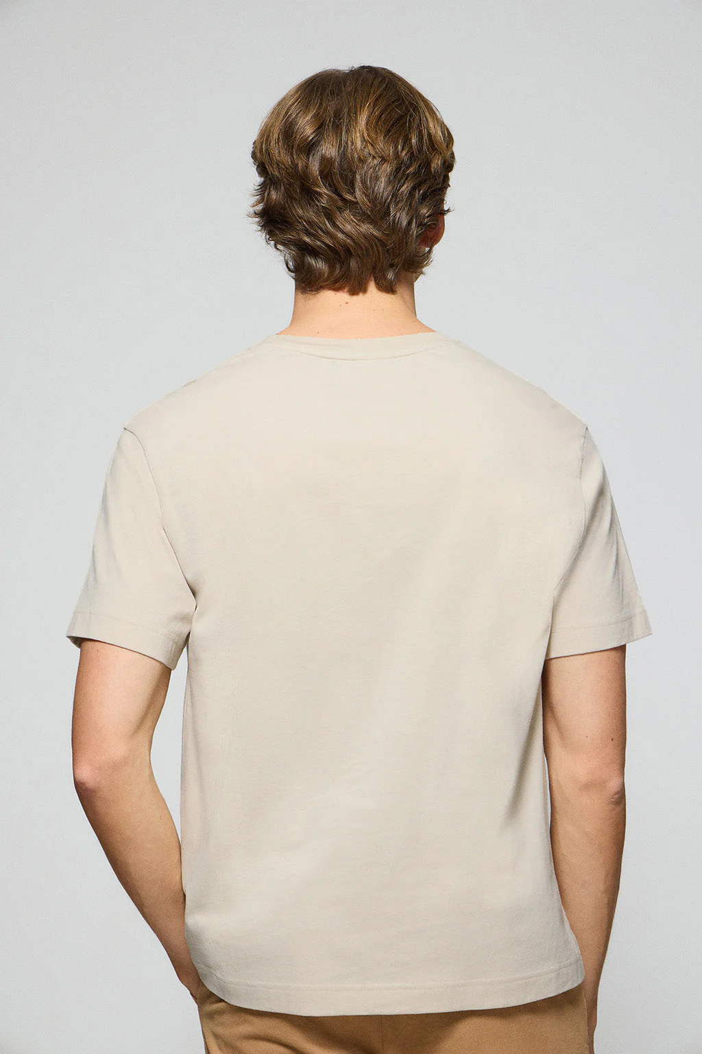 Beige round-neck short-sleeve tee with Polo Club logo - Image 4