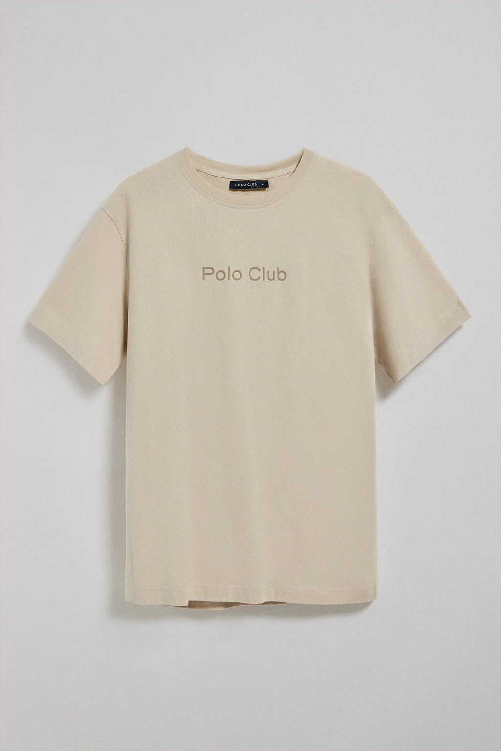 Beige round-neck short-sleeve tee with Polo Club logo - Image 8