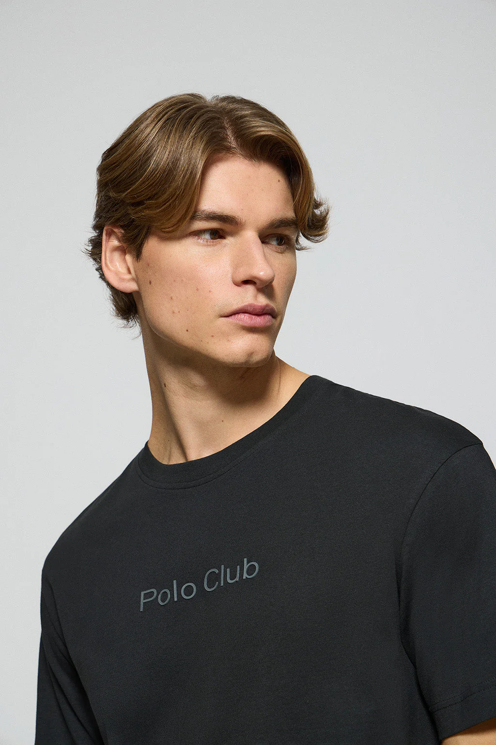 Black round-neck short-sleeve tee with Polo Club logo - Image 3