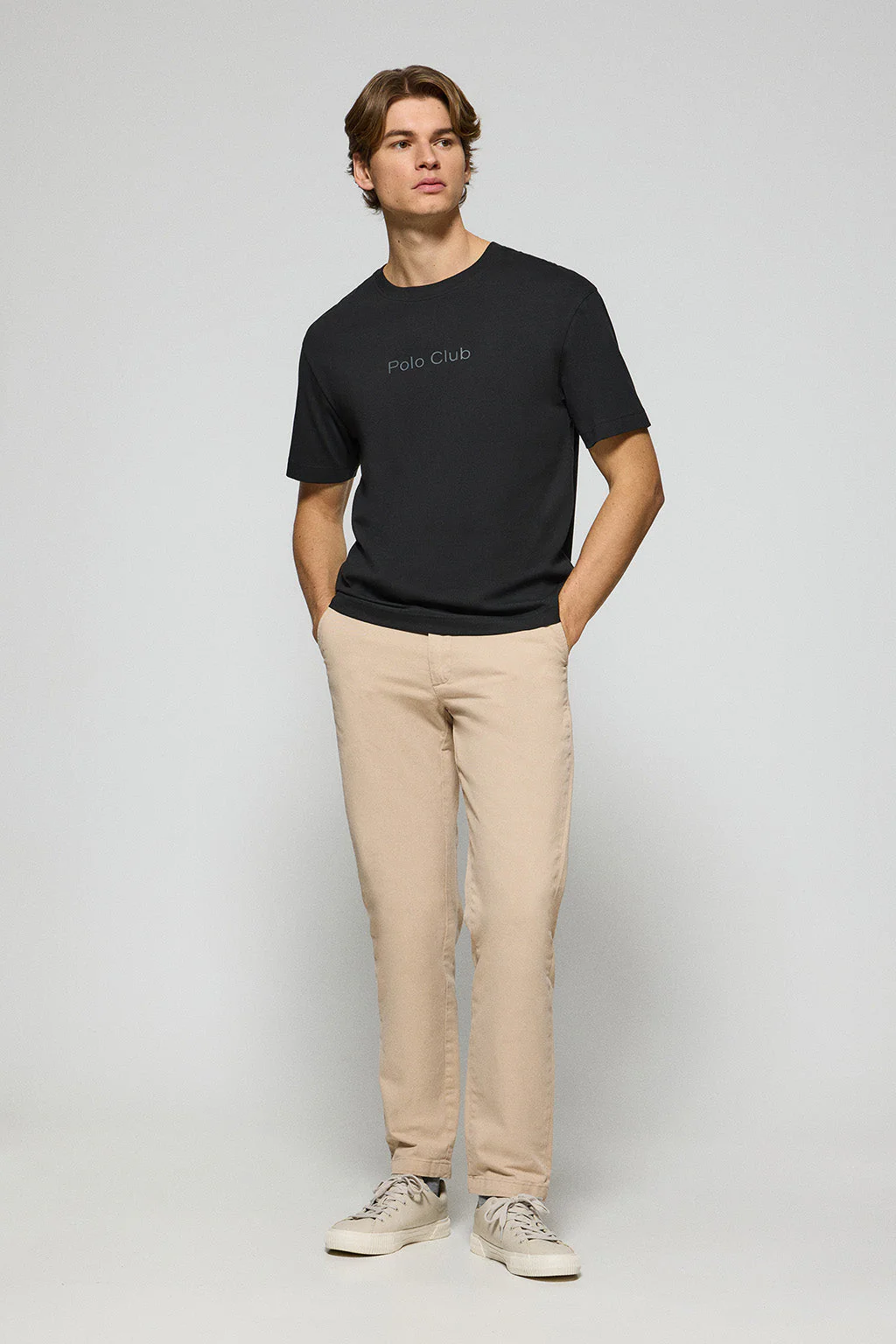 Black round-neck short-sleeve tee with Polo Club logo - Image 4