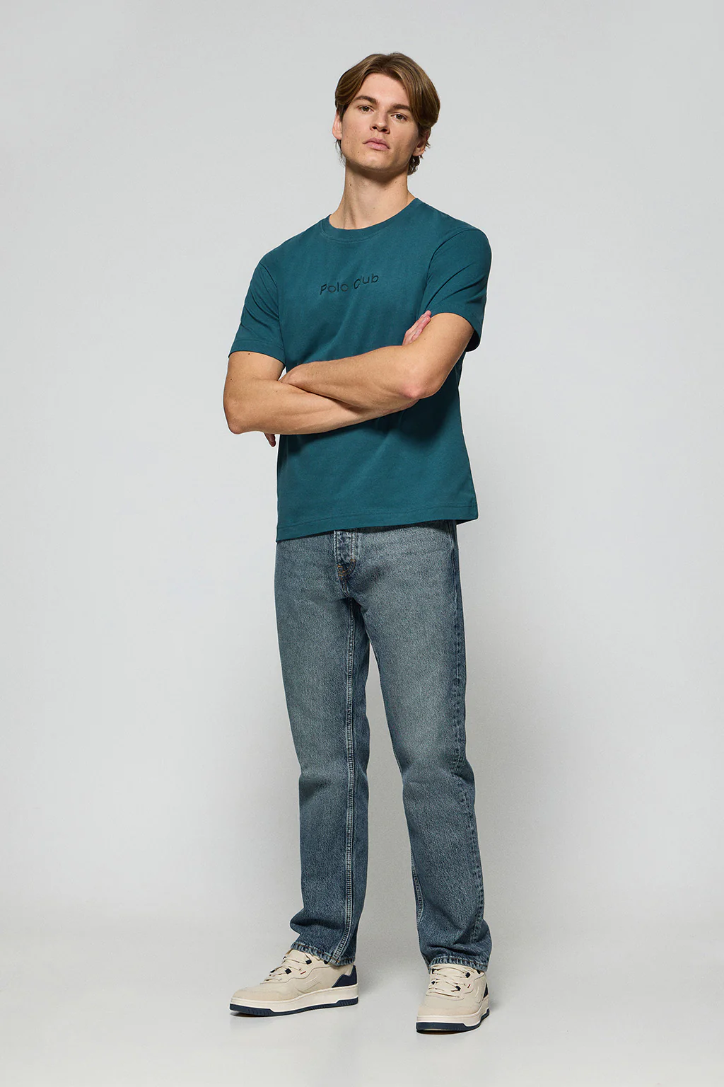 Blue round-neck short-sleeve tee with Polo Club logo - Image 4