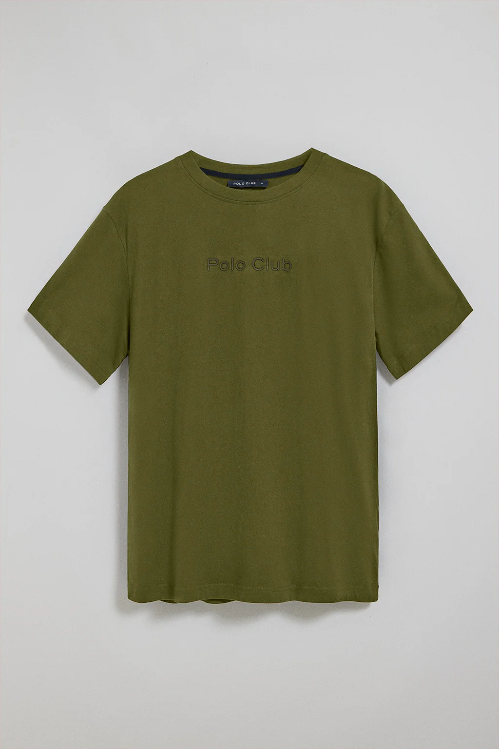 Khaki round-neck short-sleeve tee with Polo Club logo - Image 5