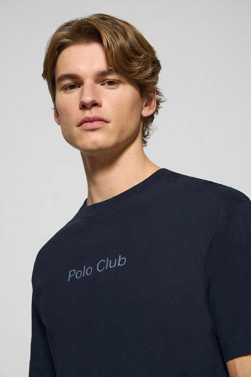 Navy-blue round-neck short-sleeve tee with Polo Club logo - Image 3