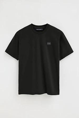 Black loose-fit T-shirt with Polo Club patch - Image 11