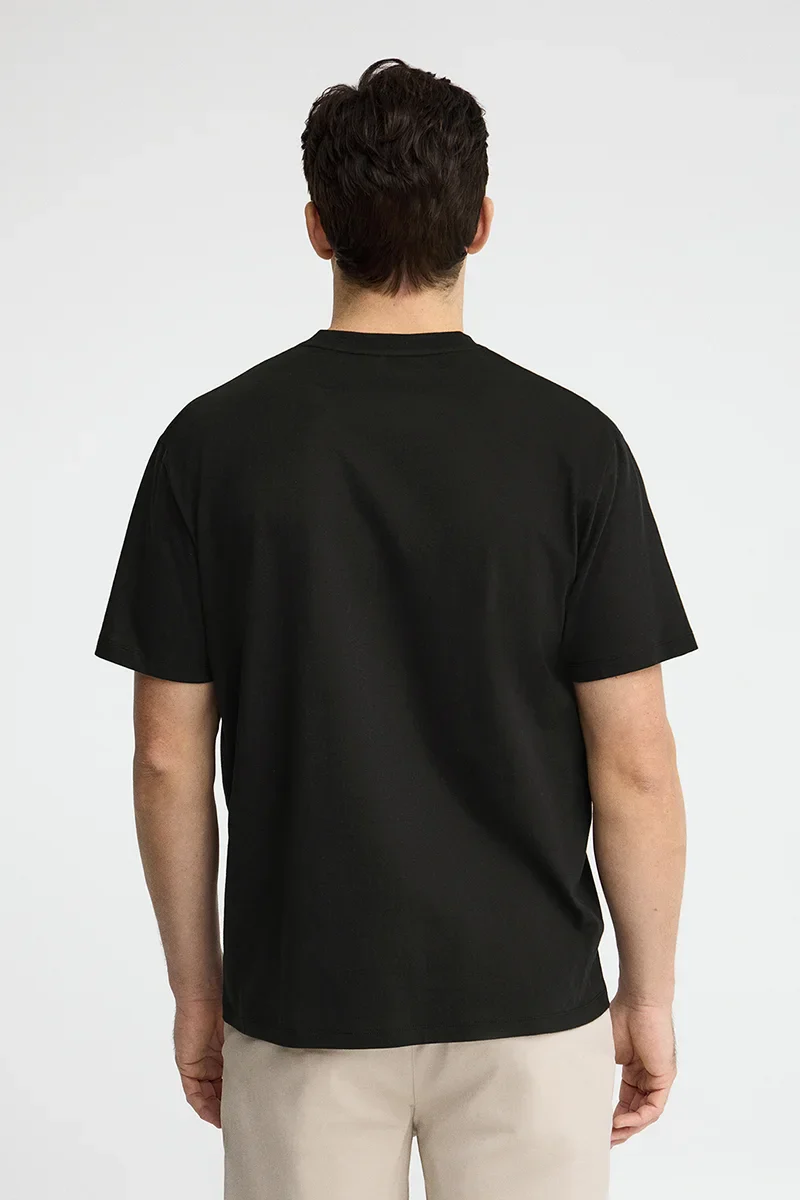 Black loose-fit T-shirt with Polo Club patch - Image 5