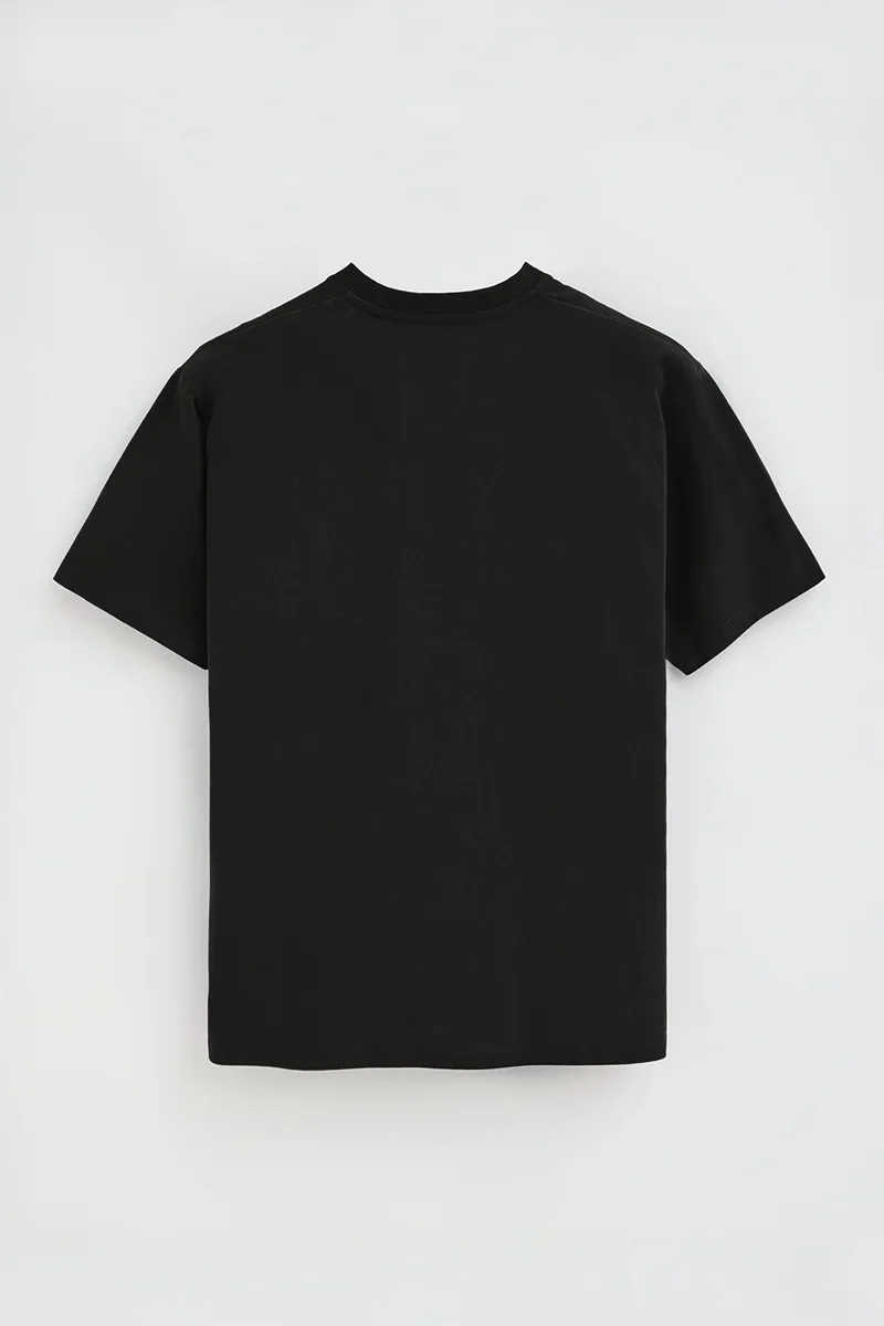 Black loose-fit T-shirt with Polo Club patch - Image 8