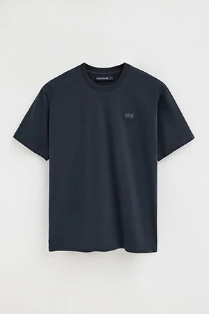 Navy-blue loose-fit T-shirt with Polo Club patch - Image 10
