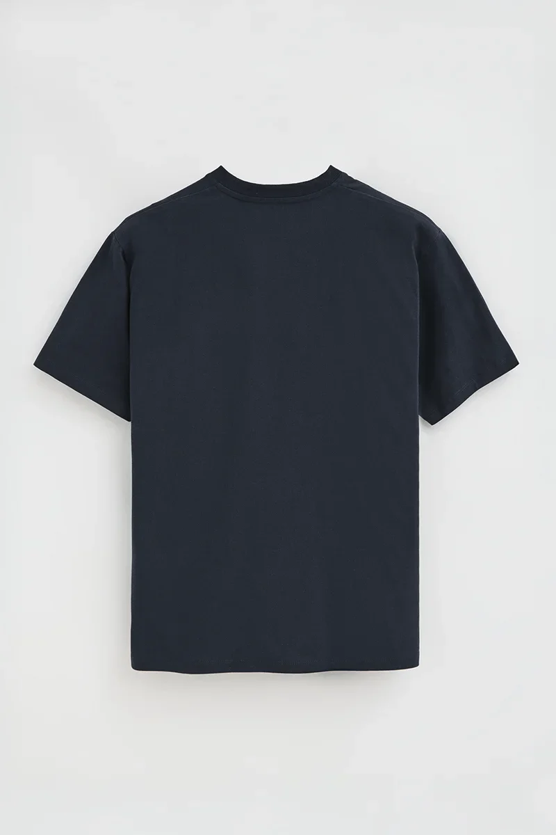 Navy-blue loose-fit T-shirt with Polo Club patch - Image 8