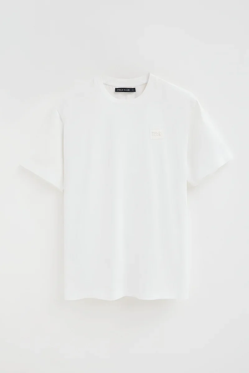 White loose-fit T-shirt with Polo Club patch - Image 9