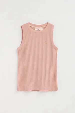 Pale-pink sleeveless ribbed T-shirt with Polo Club logo - Image 9