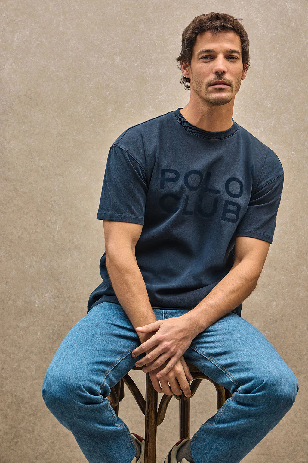 Navy-blue T-shirt Tarak with Polo Club logo