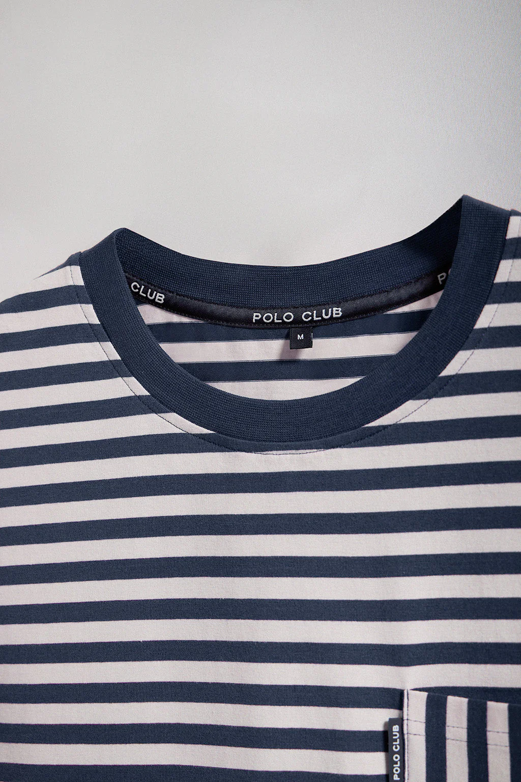 White & blue striped sailor Timothee tee with Polo Club detail - Image 9