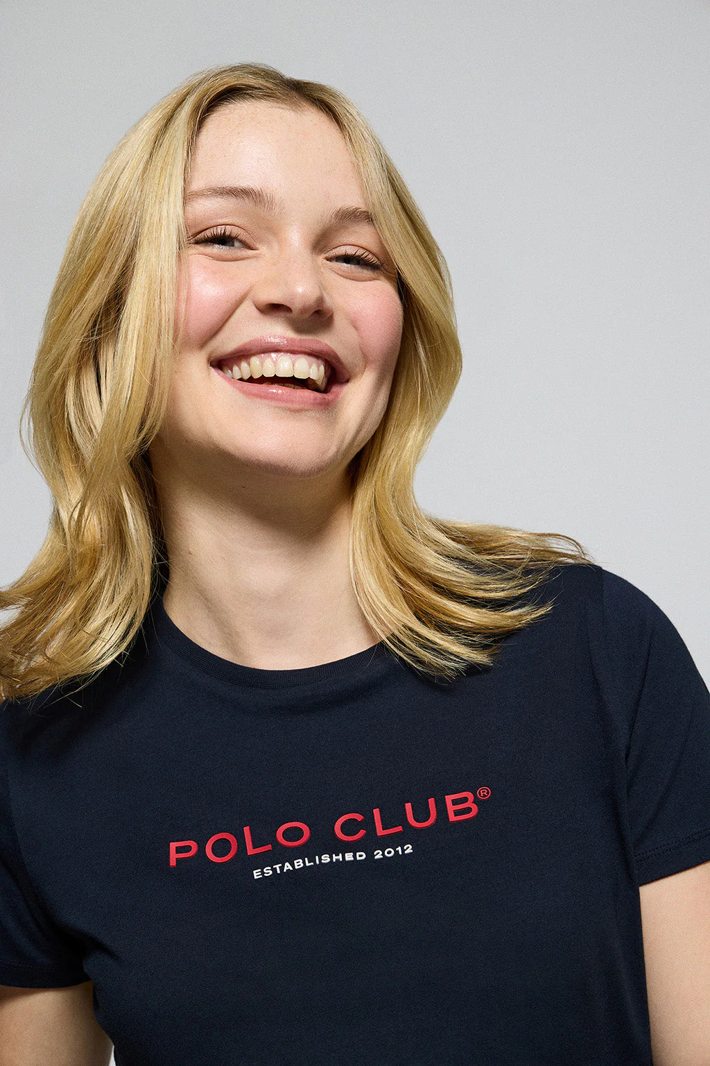Navy-blue round-neck T-shirt with Polo Club rubber logo - Image 3