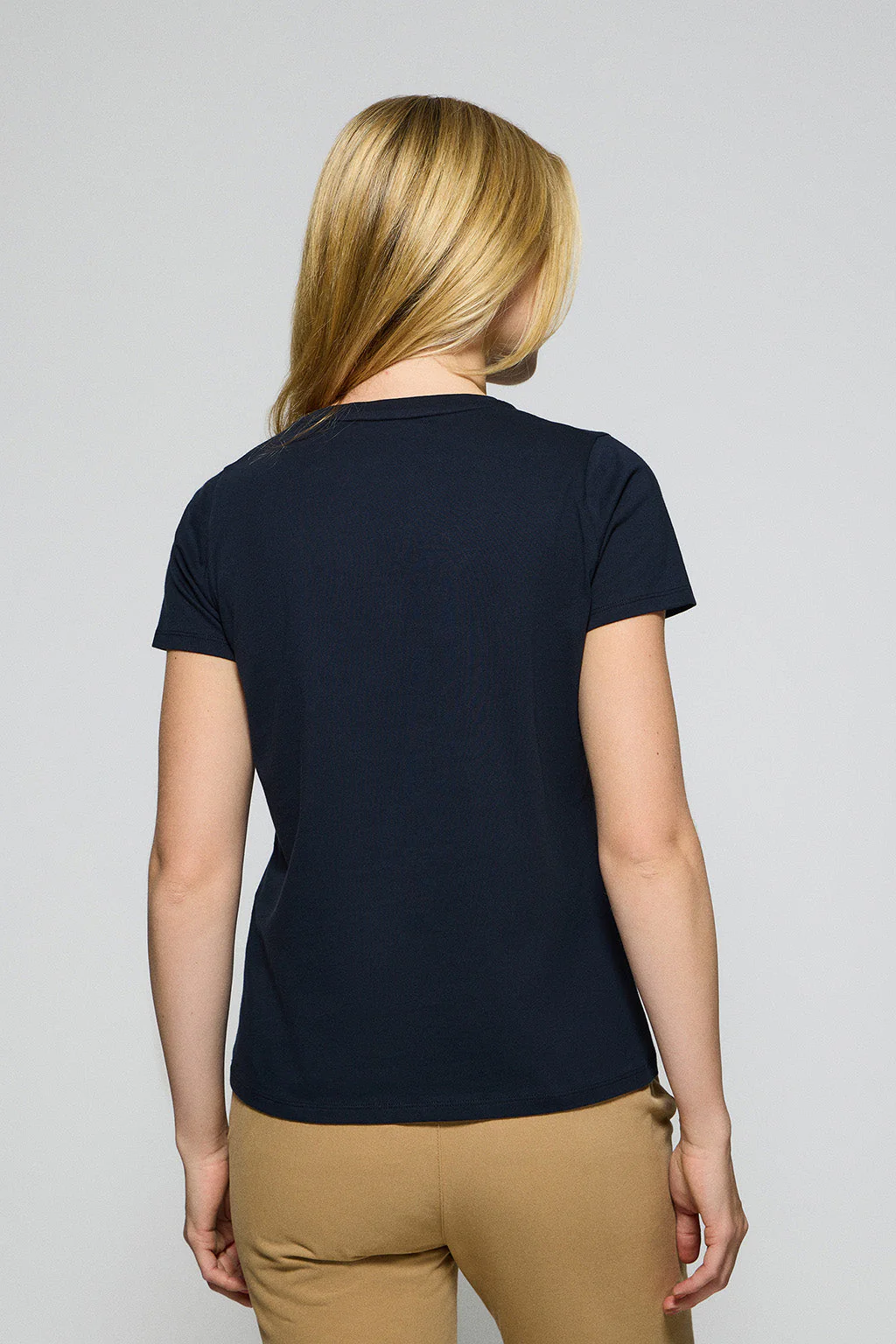 Navy-blue round-neck T-shirt with Polo Club rubber logo - Image 7