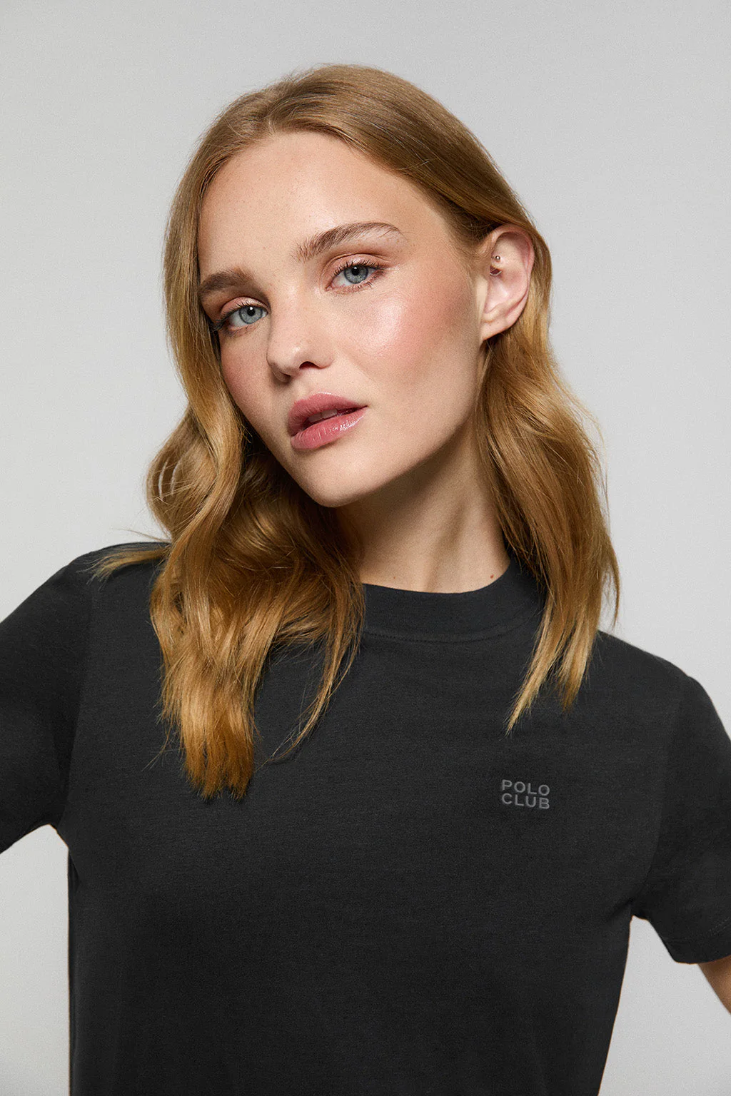 Black boxy-fit Tori tee with Regular Block Polo Club rubberised print - Image 4