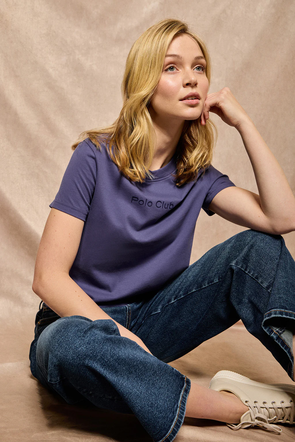 Ocean-blue T-shirt Tori with Polo Club Minimal Combo logo - Image 10