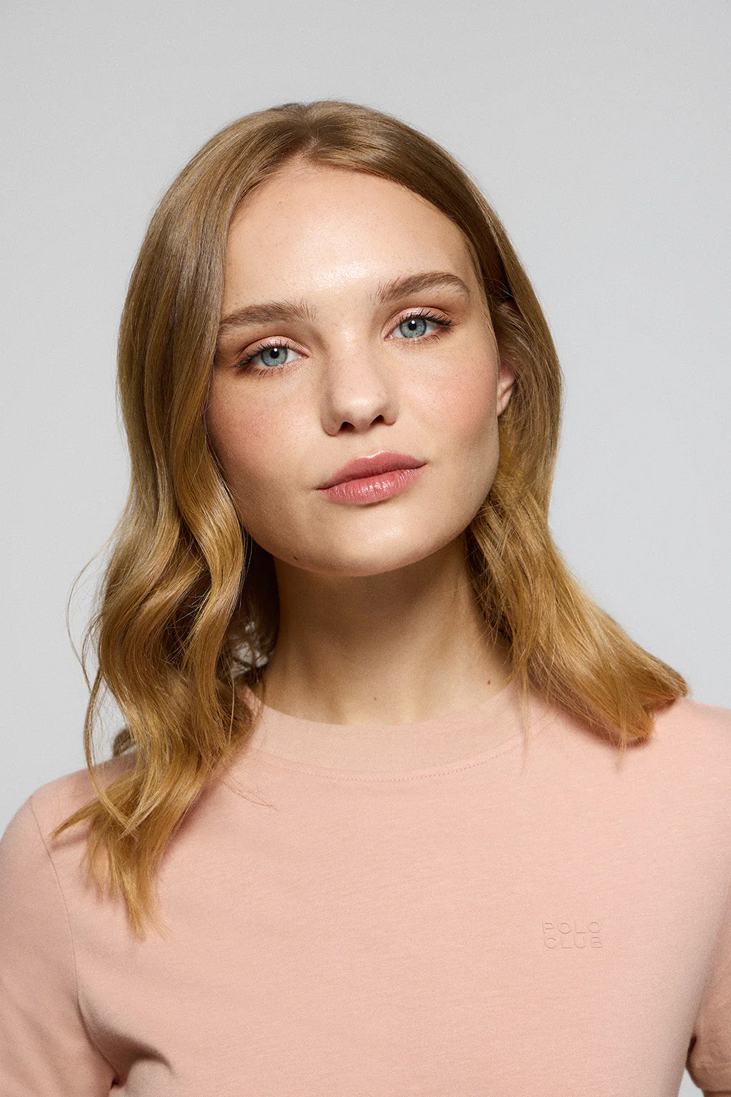 Pale-pink boxy-fit Tori tee with Regular Block Polo Club rubberised print - Image 3