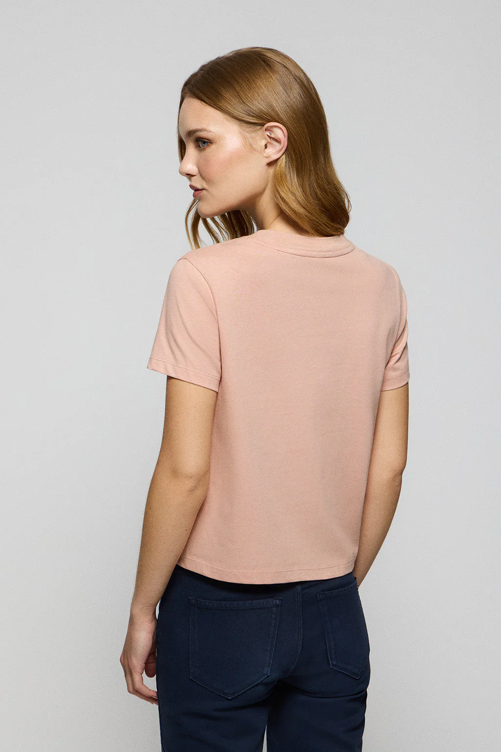 Pale-pink boxy-fit Tori tee with Regular Block Polo Club rubberised print - Image 5