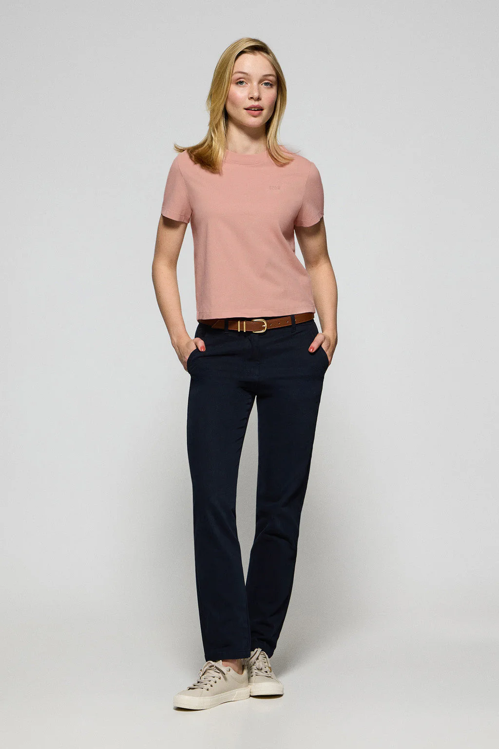Pale-pink T-shirt Tori with Polo Club rubber print - Image 4