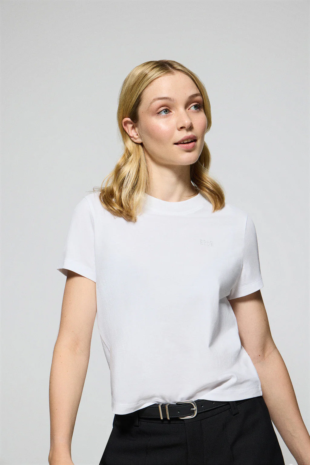 White T-shirt Tori with Polo Club rubber print - Image 2