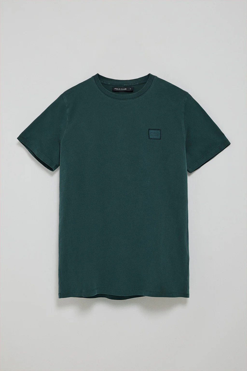 Emerald-green garment-dyed T-shirt with Polo Club detail - Image 5