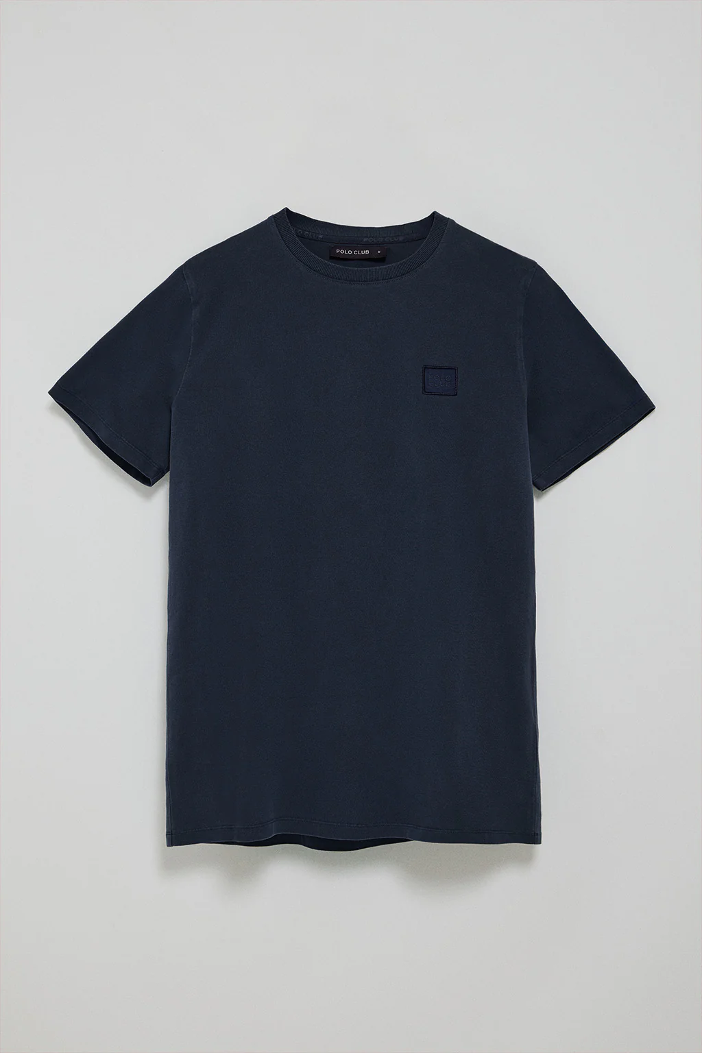 Navy-blue garment-dyed T-shirt with Polo Club detail - Image 7
