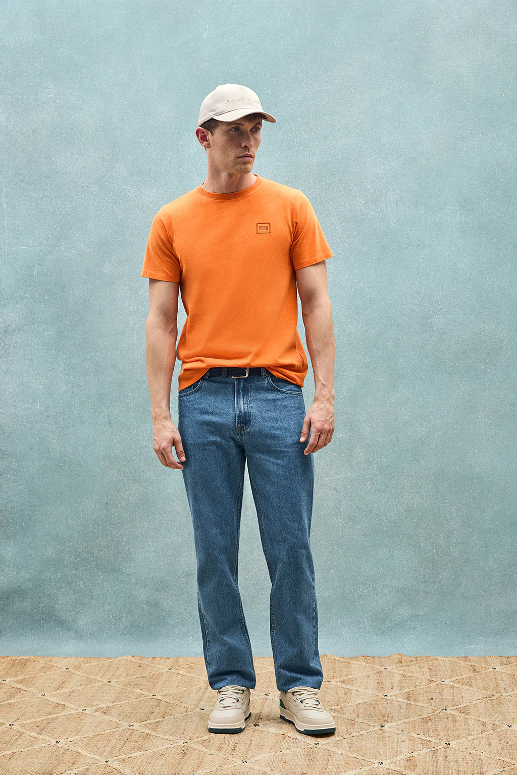 Orange garment-dyed T-shirt with Polo Club detail - Image 10
