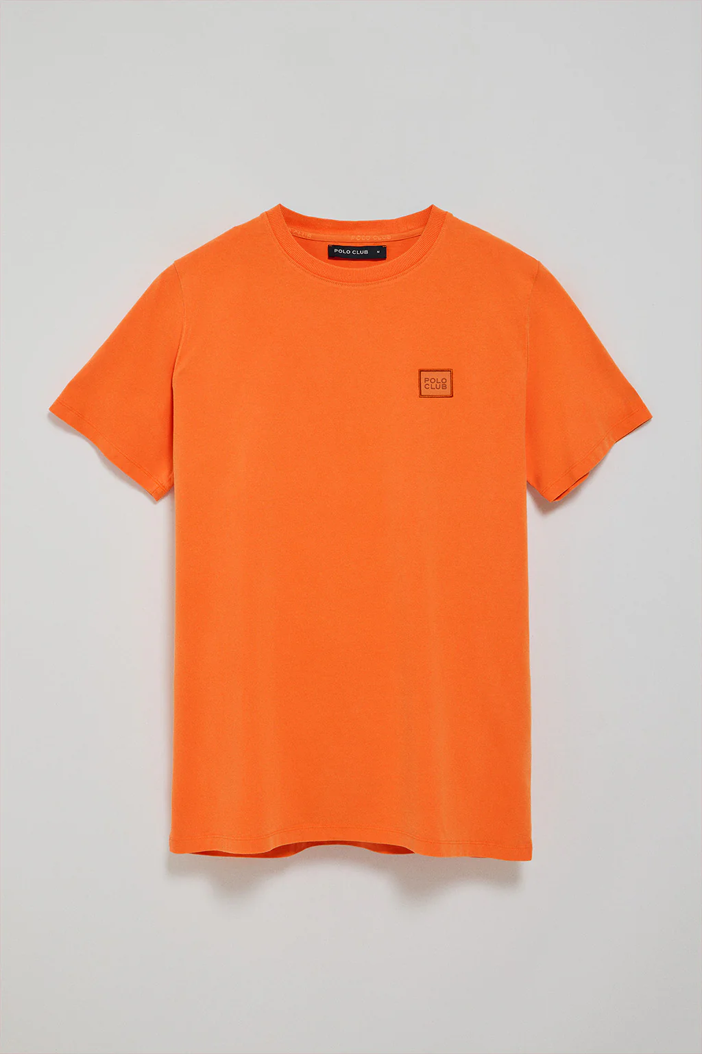 Orange garment-dyed T-shirt with Polo Club detail - Image 5