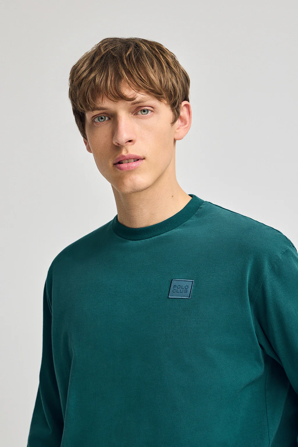Blue-green loose-fit T-shirt with Polo Club detail - Image 3