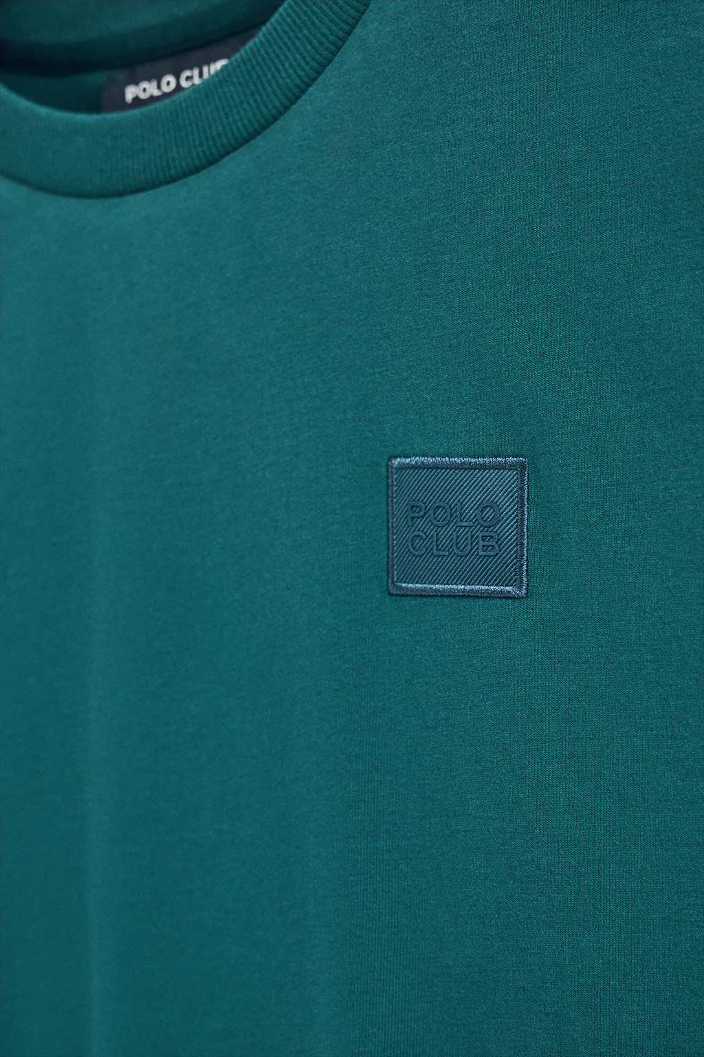 Blue-green loose-fit T-shirt with Polo Club detail - Image 6