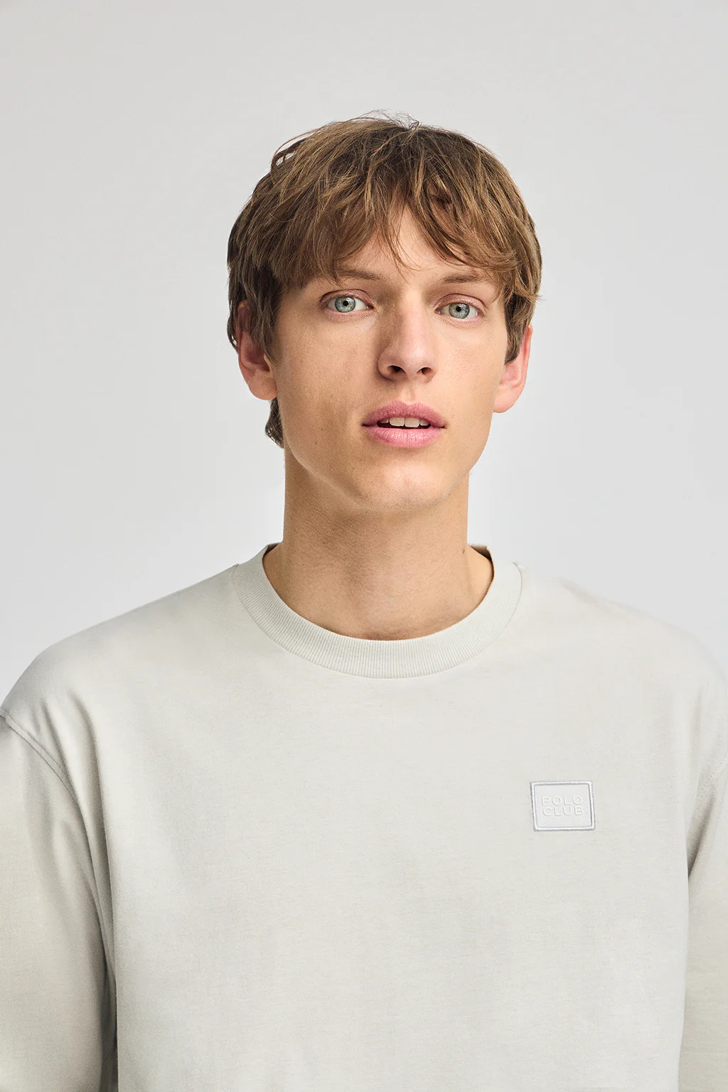 Light-grey loose-fit T-shirt with Polo Club detail - Image 3