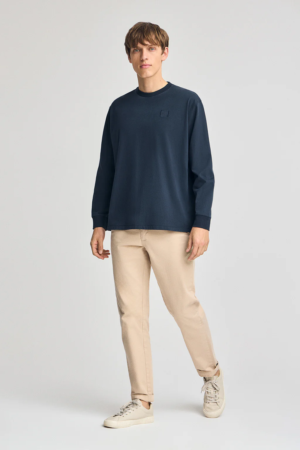 Navy-blue loose-fit T-shirt with Polo Club detail - Image 4