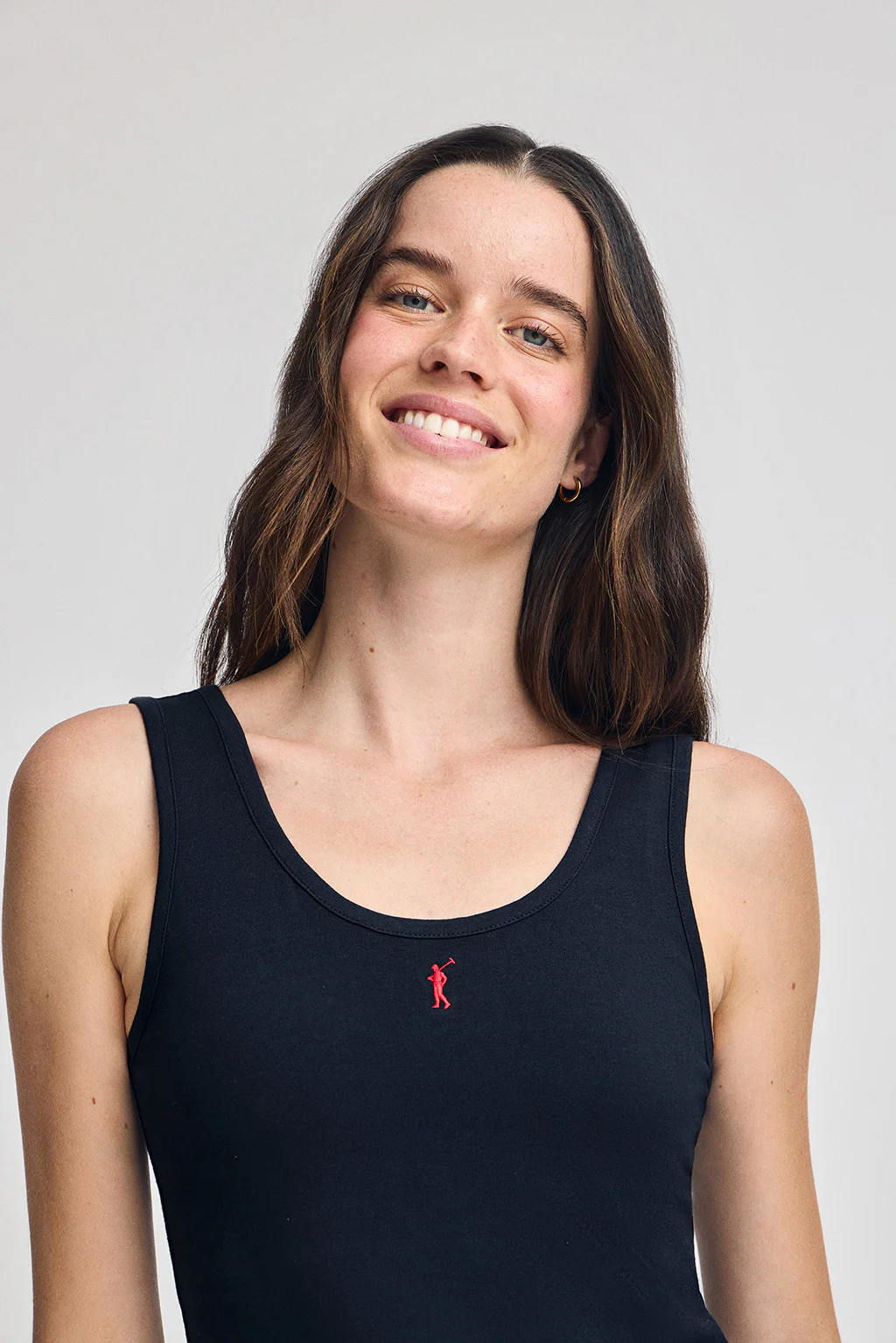 Navy-blue tank top with Rigby Go embroidery - Image 3