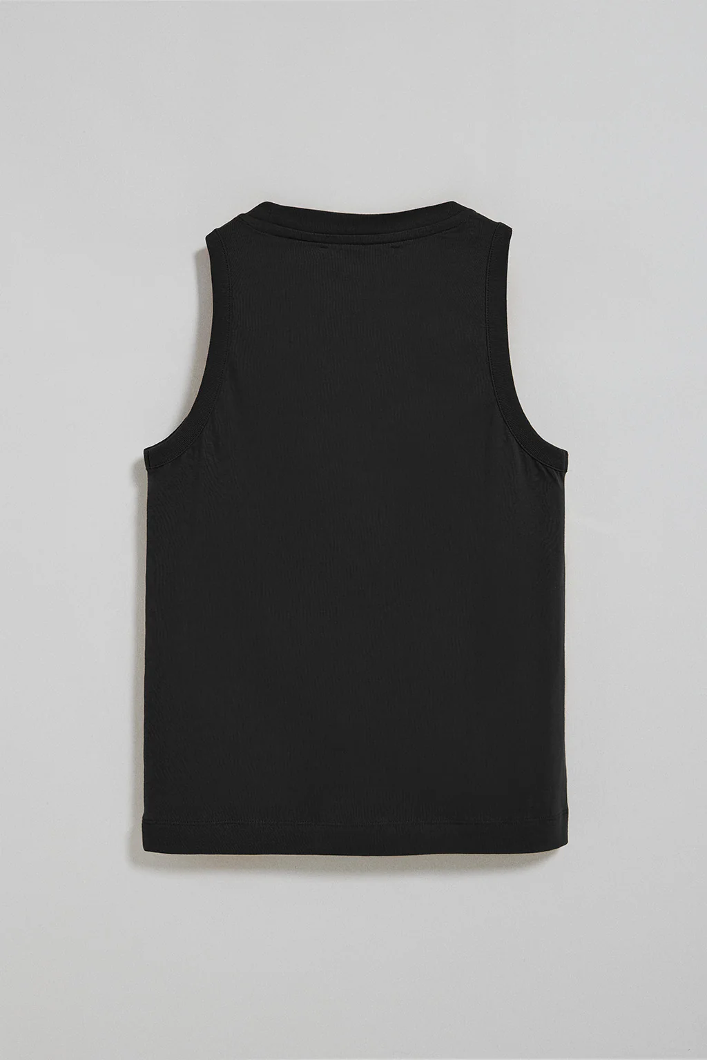 Black sleeveless basic tee with round neck and Rigby Go embroidered logo - Image 6