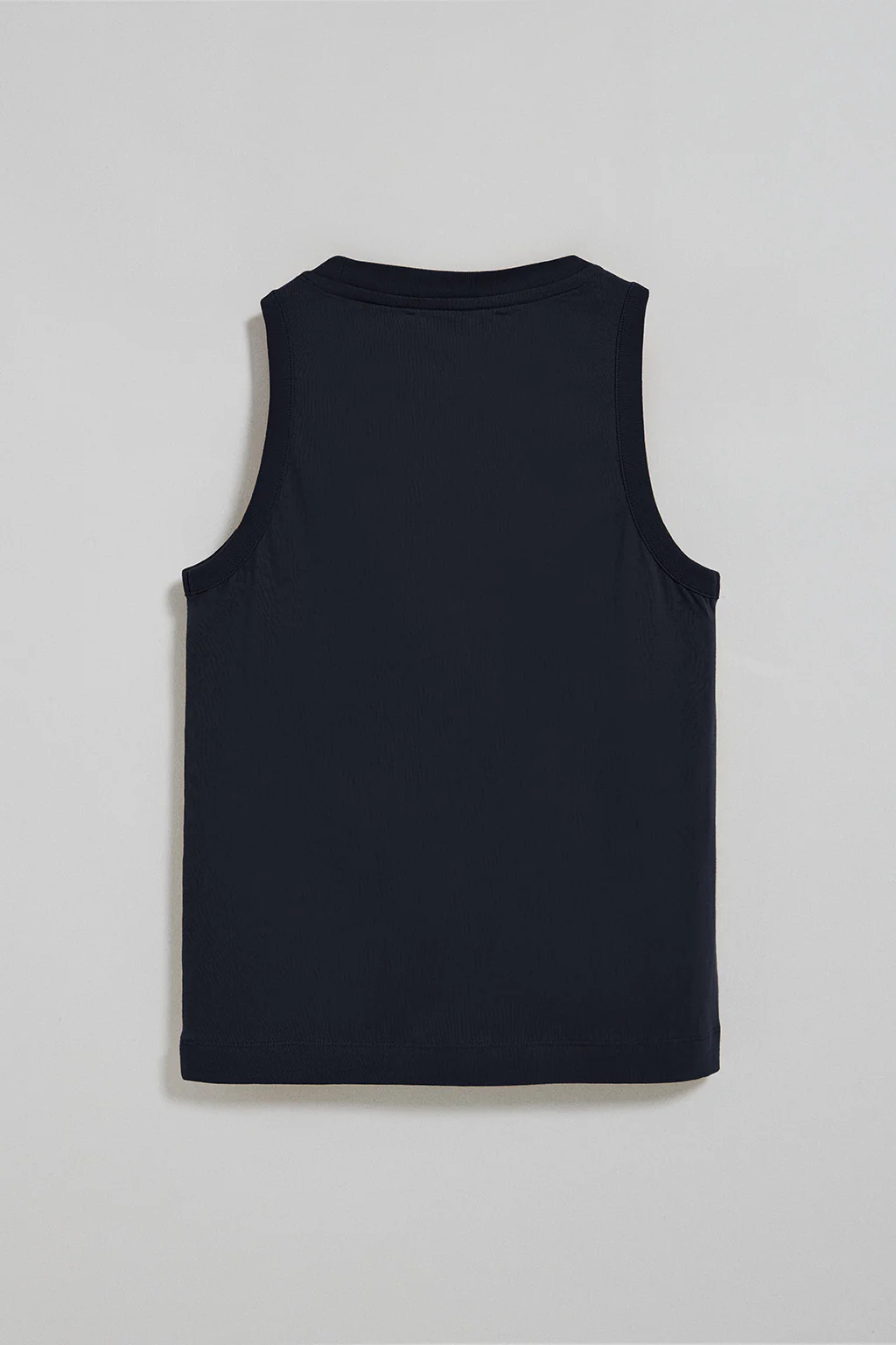 Navy-blue sleeveless basic tee with round neck and Rigby Go embroidered logo - Image 6