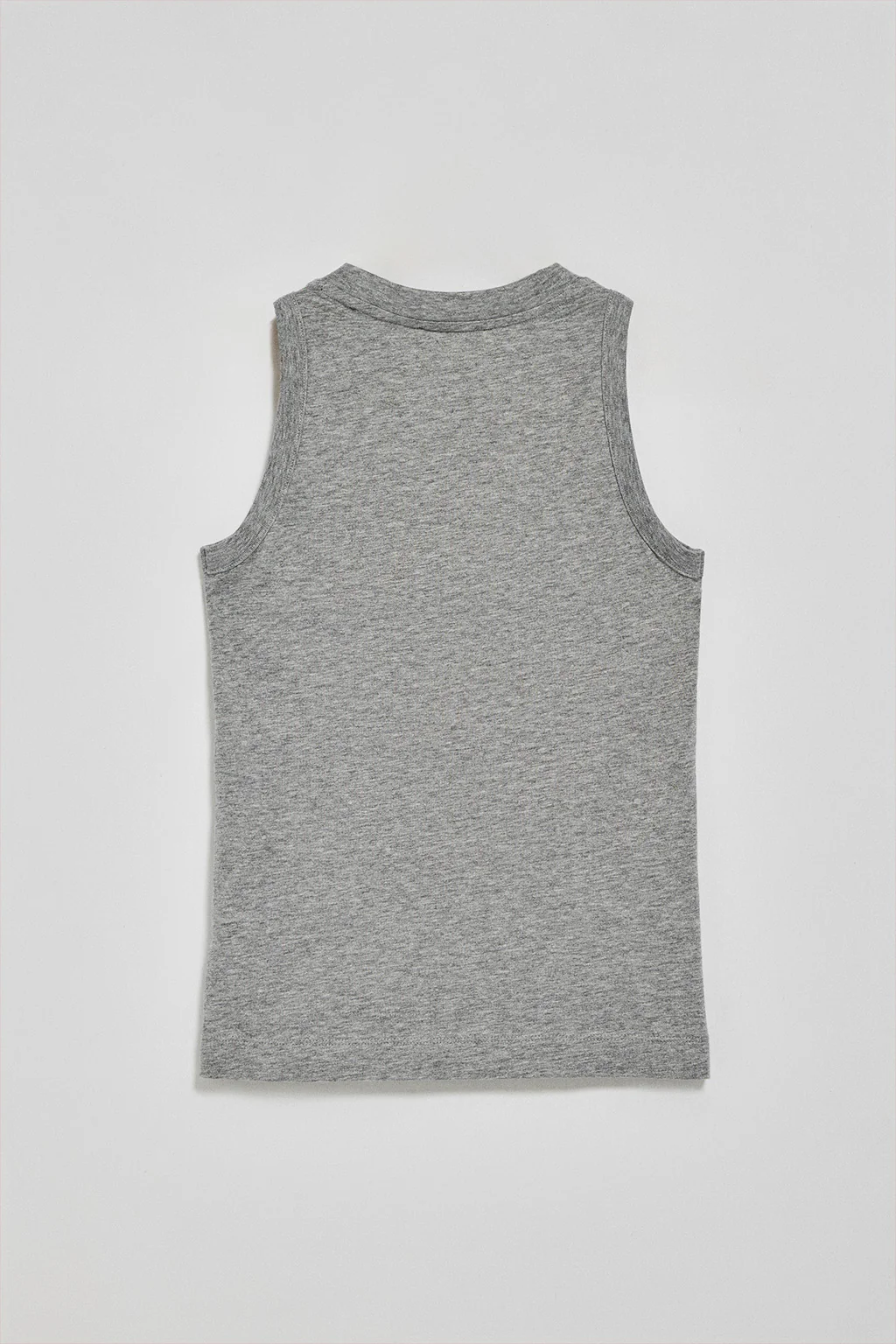 Grey-marl sleeveless basic tee with round neck and Rigby Go embroidered logo - Image 6