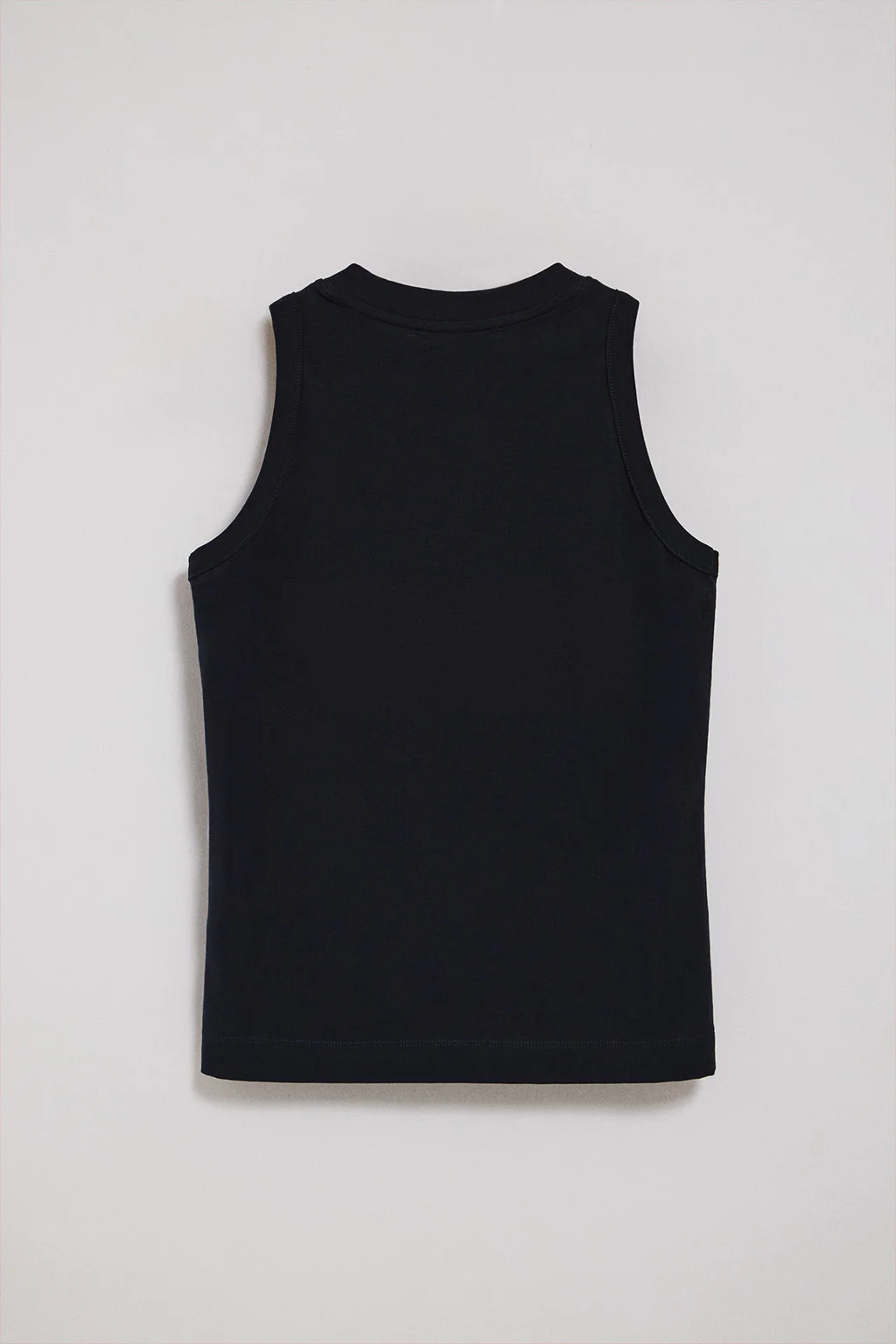Navy-blue sleeveless basic tee with round neck and Rigby Go embroidered logo - Image 6