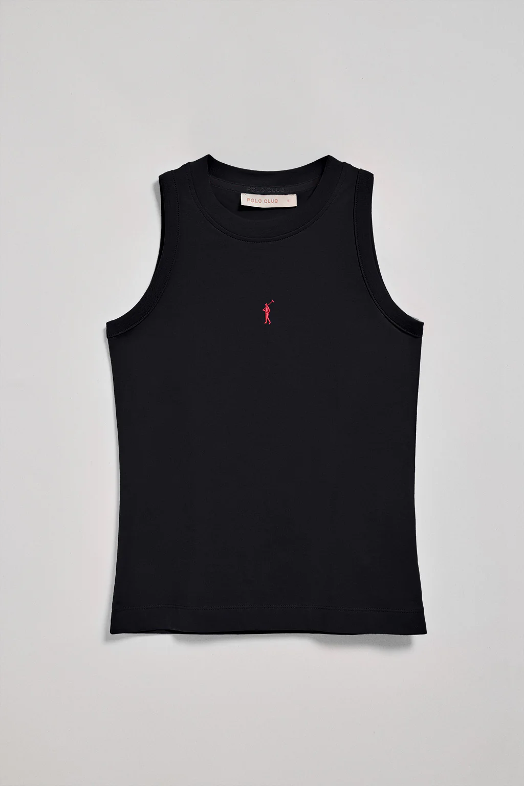 Navy-blue sleeveless basic tee with round neck and Rigby Go embroidered logo - Image 8