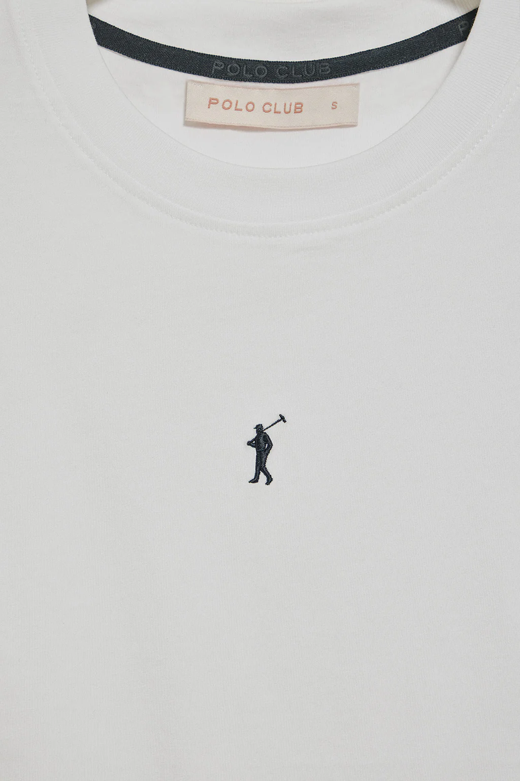 White sleeveless basic tee with round neck and Rigby Go embroidered logo - Image 6