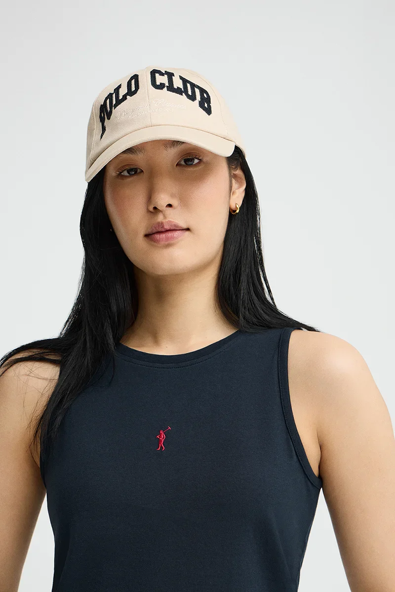 Navy-blue sleeveless T-shirt with slim fit and Rigby Go embroidery - Image 2