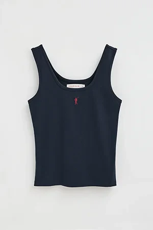 Navy-blue tank top with slim fit and Rigby Go embroidery - Image 10