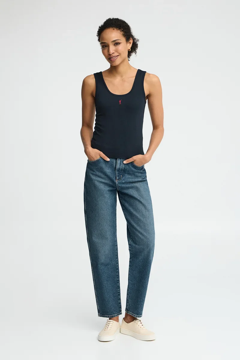 Navy-blue tank top with slim fit and Rigby Go embroidery - Image 4