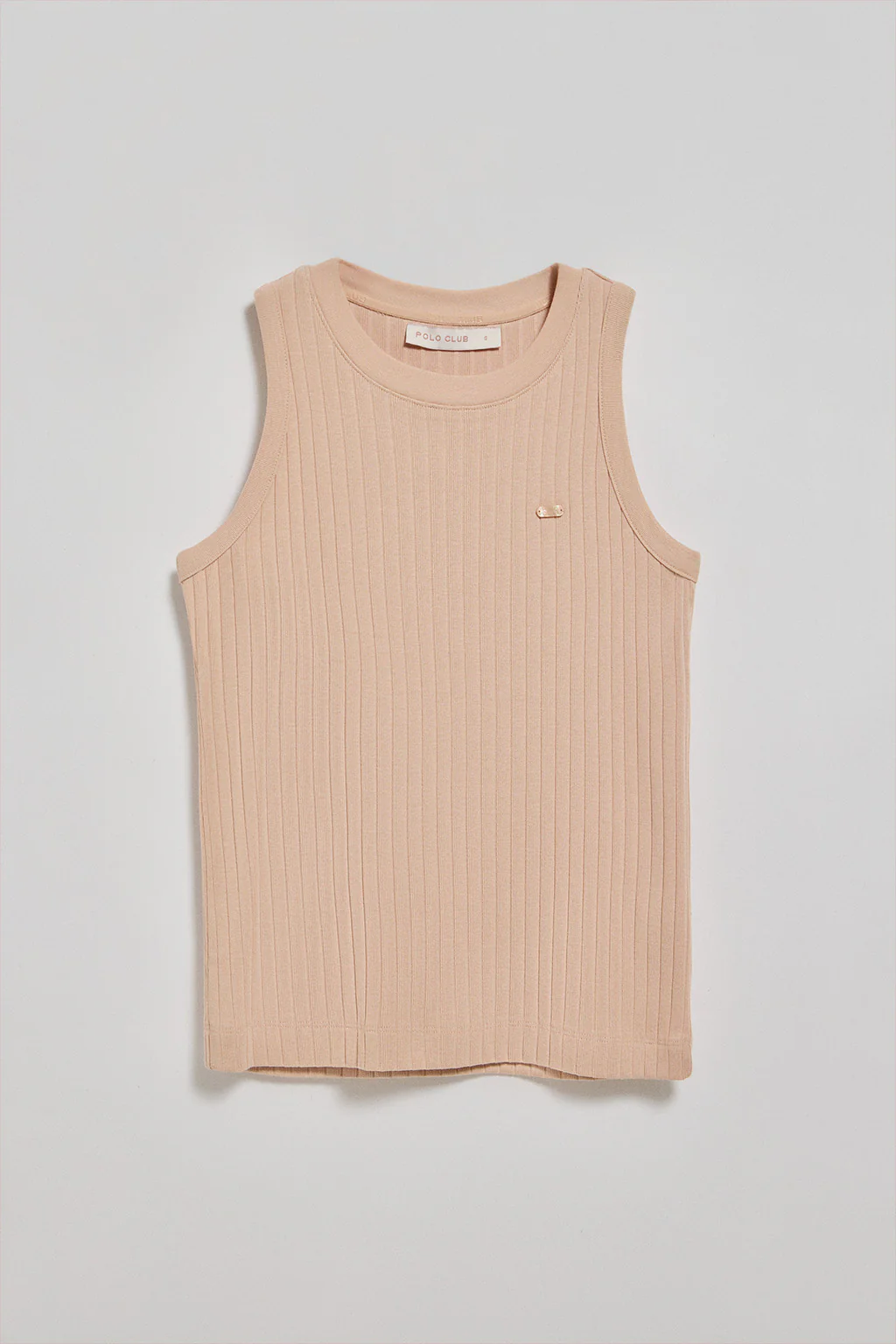 Blush-pink ribbed tank top Tamika with Polo Club pearly button - Image 7