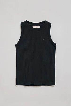Navy-blue ribbed tank top Tamika with Polo Club pearly button - Image 9