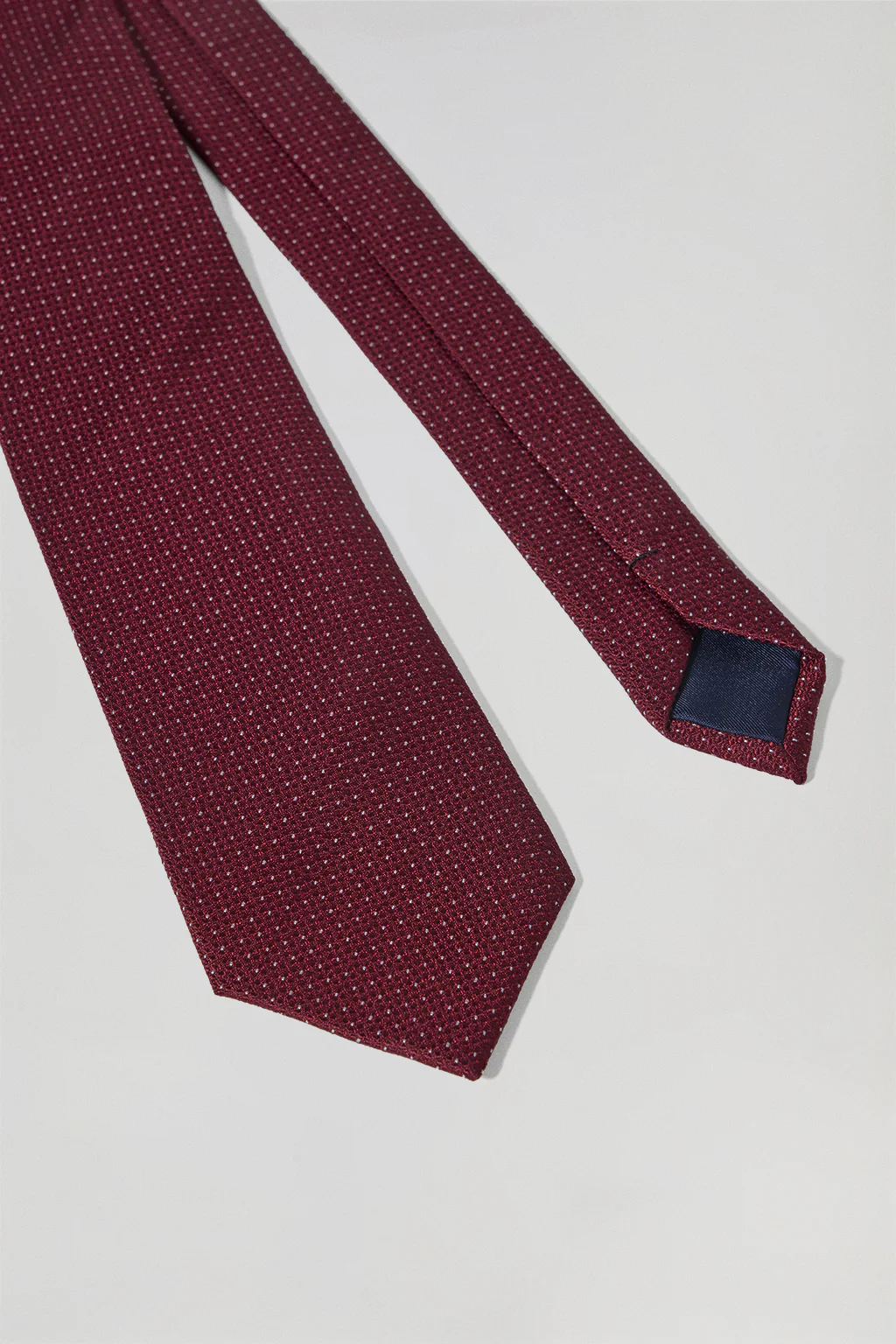 Maroon silk tie with Polo Club logo - Image 3