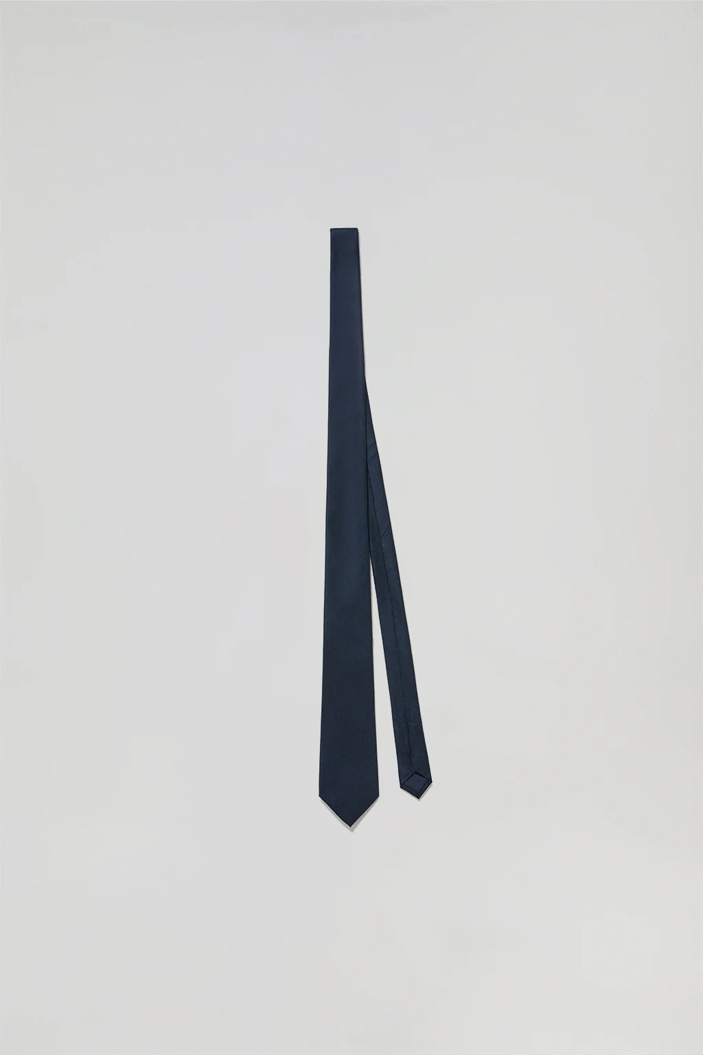 Blue plain silk tie with Polo Club logo - Image 2