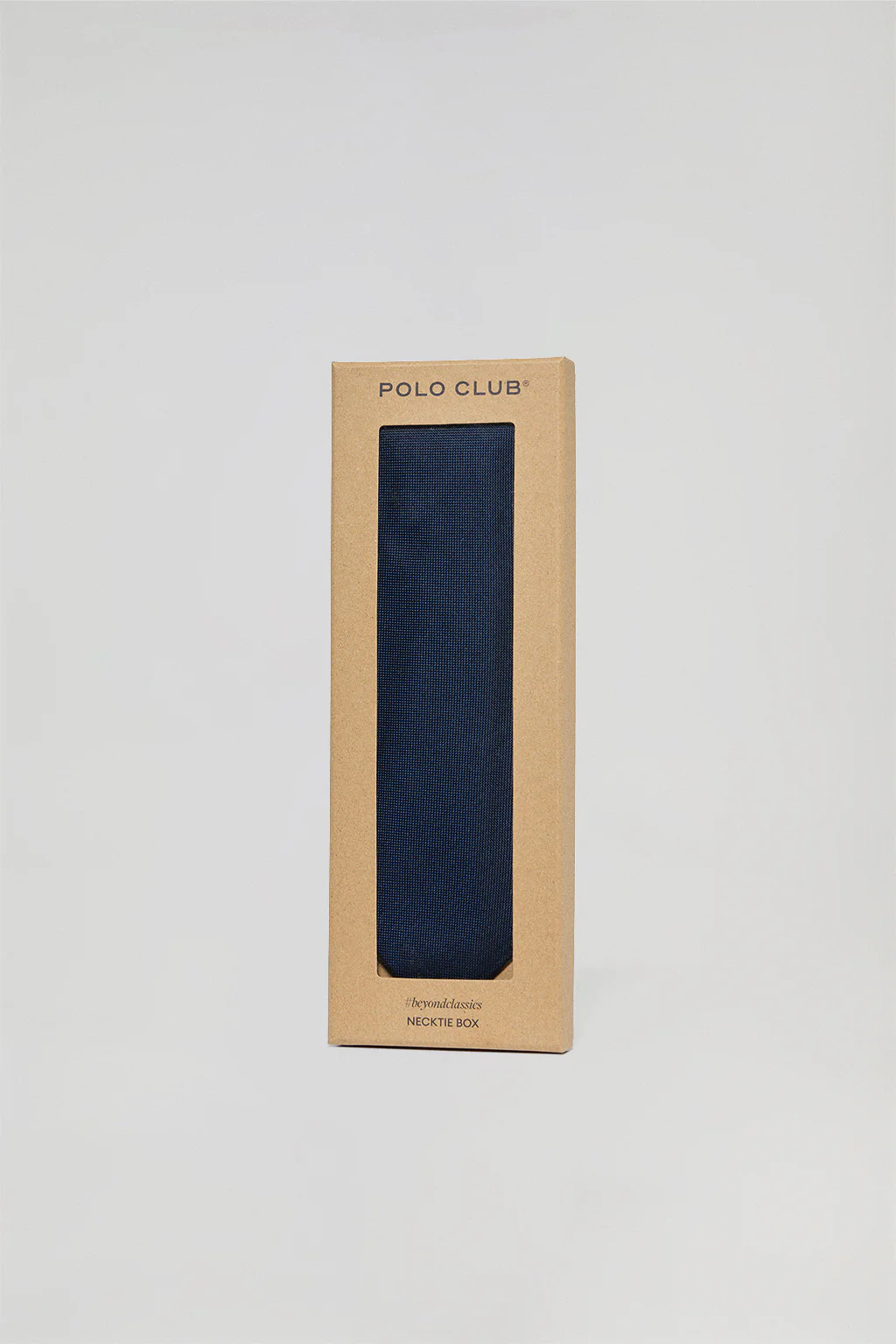 Blue plain silk tie with Polo Club logo - Image 5