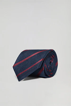 Silk tie with stripes and Polo Club logo - Image 7