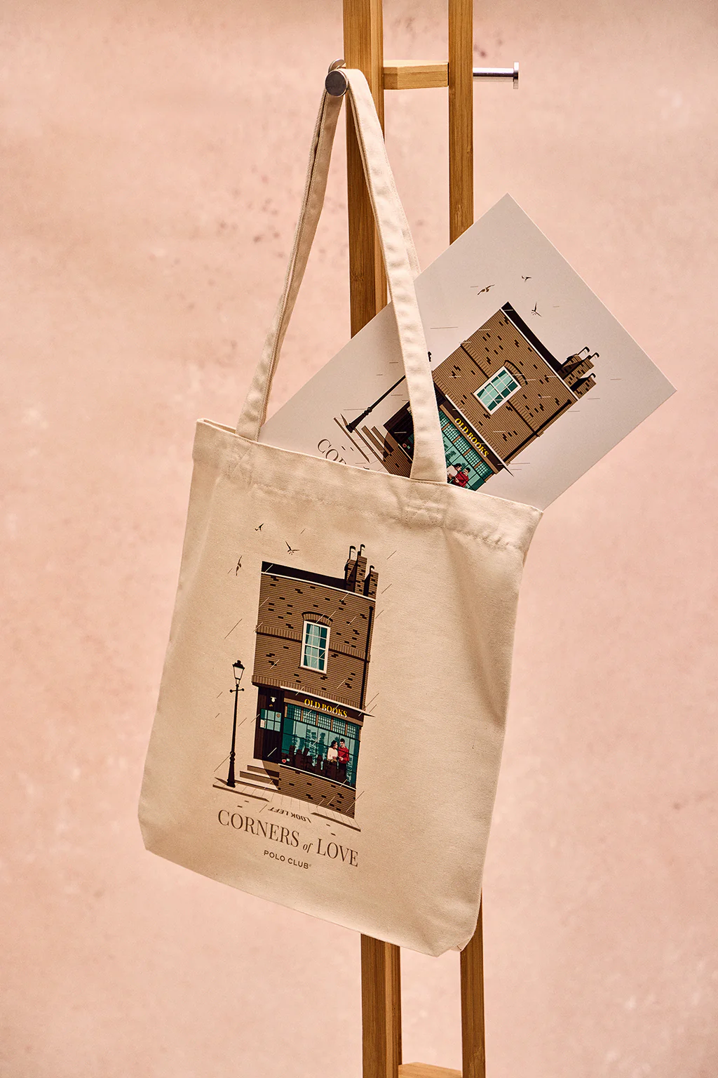 Tote bag + ‘Bookshop’ print. Corners of Love by Polo Club & El Chico Llama